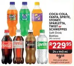 Makro COCA-COLA, FANTA, SPRITE, STONEY, SPARLETTA, TWIST or SCHWEPPES Soft Drink Bottles offer
