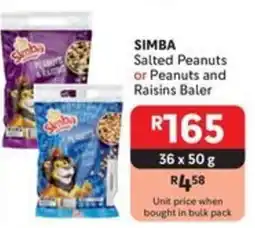 Makro SIMBA Salted Peanuts or Peanuts and Raisins Baler offer