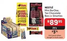 Makro NESTLÉ Mini BarOne, Tex Chocolate Bars or Smarties offer