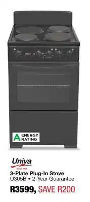 OK Furniture Univa 3-Plate Plug-In Stove offer