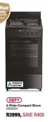 OK Furniture Defy 4 Plate Compact Stove DSS554 offer