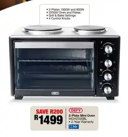 OK Furniture DEFY 2-Plate Mini Oven MOH2330BL offer