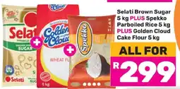 Game Selati Brown Sugar, Spekko Parboiled Rice, Golden Cloud Cake Flour offer
