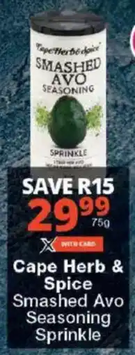 Checkers Cape Herb & Spice Smashed Avo Seasoning Sprinkle offer