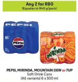 Makro PEPSI, MIRINDA, MOUNTAIN DEW or 7UP Soft Drink Cans offer