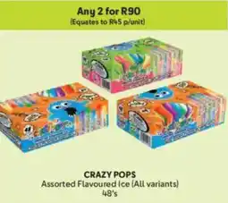Makro CRAZY POPS Assorted Flavoured Ice offer