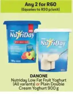 Makro DANONE Nutriday Low Fat Fruit Yoghurt or Plain Double Cream Yoghurt offer