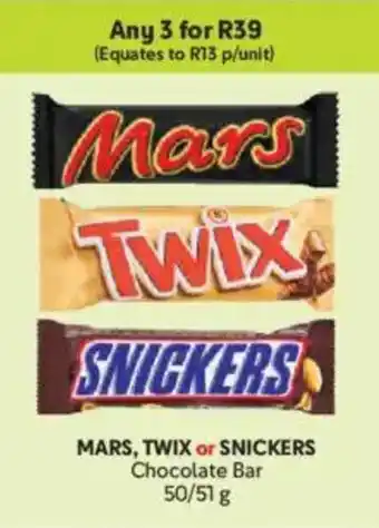 Makro MARS, TWIX or SNICKERS Chocolate Bar offer