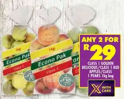 Shoprite Class 1 golden delicious/ class 1 red apples/ class 1 pears offer