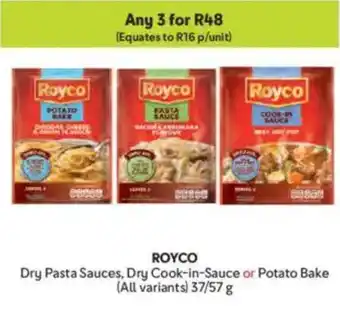 Makro ROYCO Dry Pasta Sauces, Dry Cook-in-Sauce or Potato Bake offer