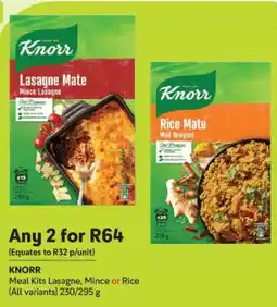 Makro KNORR Meal Kits Lasagne, Mince or Rice offer