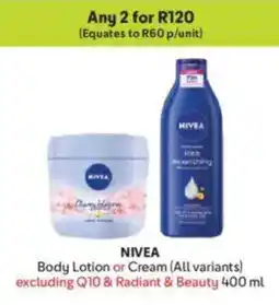 Makro NIVEA Body Lotion or Cream offer