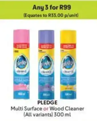 Makro PLEDGE Multi Surface or Wood Cleaner offer