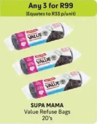 Makro SUPA MAMA Value Refuse Bags offer