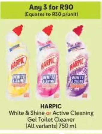 Makro HARPIC White & Shine or Active Cleaning Gel Toilet Cleaner offer