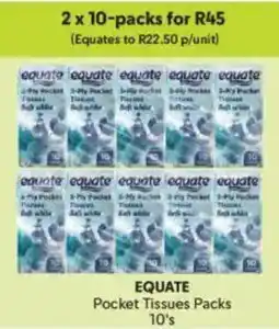 Makro EQUATE Pocket Tissues Packs offer
