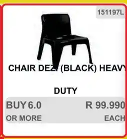 KitKat Cash and Carry CHAIR DEZ (BLACK) HEAVY DUTY offer