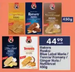 President Hyper Bakers Rusks Blue Label Marie/ Tennis/ Romany/ Ginger Nuts/ Nuttikrust offer