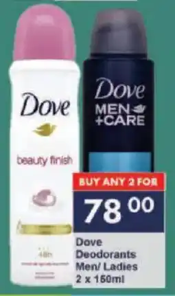 President Hyper Dove Deodorants Men/ Ladies offer