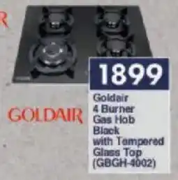 President Hyper Goldair 4 Burner Gas Hob Black with Tempered Glass Top offer