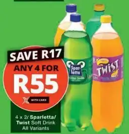 Checkers Hyper Sparletta/ Twist Soft Drink All Variants offer