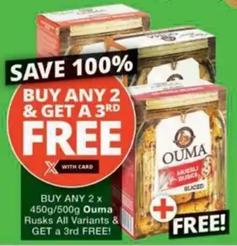 Checkers Hyper Ouma Rusks All Variants offer