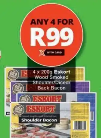 Checkers Hyper Eskort Wood Smoked Shoulder/ Diced/ Back Bacon offer