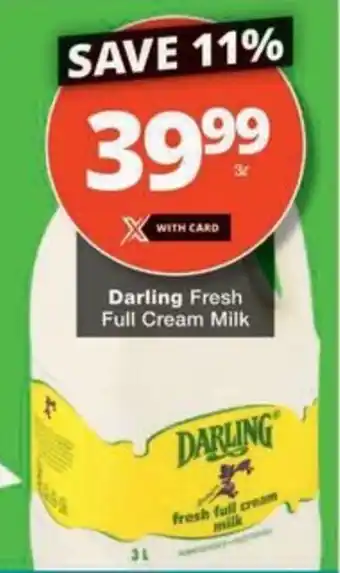 Checkers Hyper Darling Fresh Full Cream Milk offer