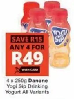 Checkers Hyper Danone Yogi Sip Drinking Yogurt All Variants offer