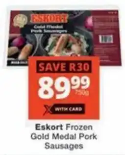 Checkers Hyper Eskort Frozen Gold Medal Pork Sausages offer