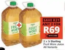 Checkers Hyper Darling Fruit Worx Juice All Variants offer