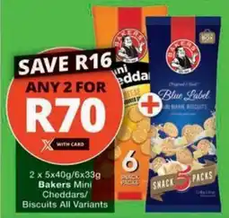 Checkers Hyper Bakers Mini Cheddars/ Biscuits All Variants offer