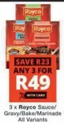 Checkers Hyper Royco Sauce/ Gravy/ Bake/ Marinade All Variants offer
