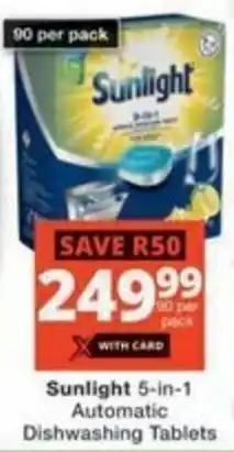 Checkers Hyper Sunlight 5-in-1 Automatic Dishwashing Tablets offer