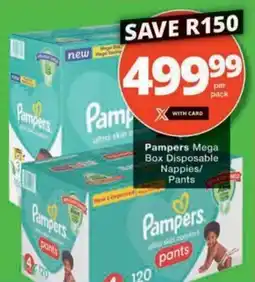 Checkers Hyper Pampers Mega Box Disposable Nappies/ Pants offer