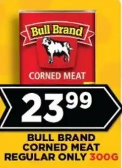 Goal Supermarket Bull brand corned meat regular only offer