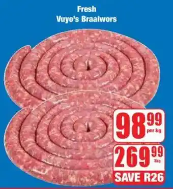 Boxer Fresh Vuyo's Braaiwors offer