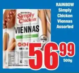 Boxer RAINBOW Simply Chicken Viennas Assorted offer