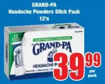 Boxer GRAND-PA Headache Powders Stick Pack offer