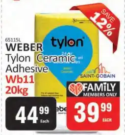 KitKat Cash and Carry WEBER Tylon Ceramic Adhesive Wb11 20kg offer