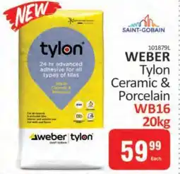 KitKat Cash and Carry WEBER Tylon Ceramic & Porcelain WB16 20kg offer