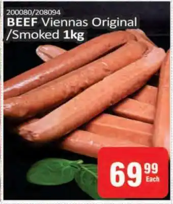 KitKat Cash and Carry BEEF Viennas Original/Smoked 1kg offer
