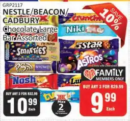 KitKat Cash and Carry NESTLE/BEACON/CADBURY Chocolate Large Bar Assorted offer