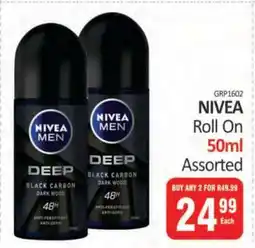 KitKat Cash and Carry NIVEA Roll On 50ml Assorted offer