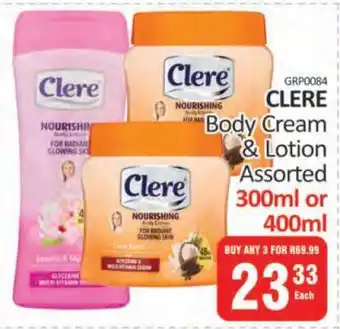 KitKat Cash and Carry Clere Body Cream & Lotion Assorted offer