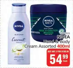 KitKat Cash and Carry NIVEA Hand & Body Cream Assorted 400ml offer