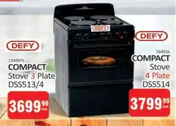 KitKat Cash and Carry DEFY COMPACT Stove 3 Plate DSS513/4 offer