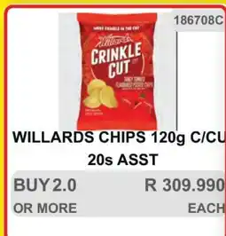 KitKat Cash and Carry WILLARDS CHIPS 120g C/CU 20s ASST offer