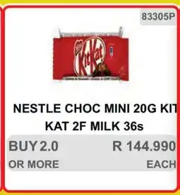 KitKat Cash and Carry NESTLE CHOC MINI 20G KIT KAT 2F MILK 36s offer