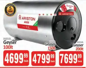 KitKat Cash and Carry Ariston Axios Geyser 100lt offer
